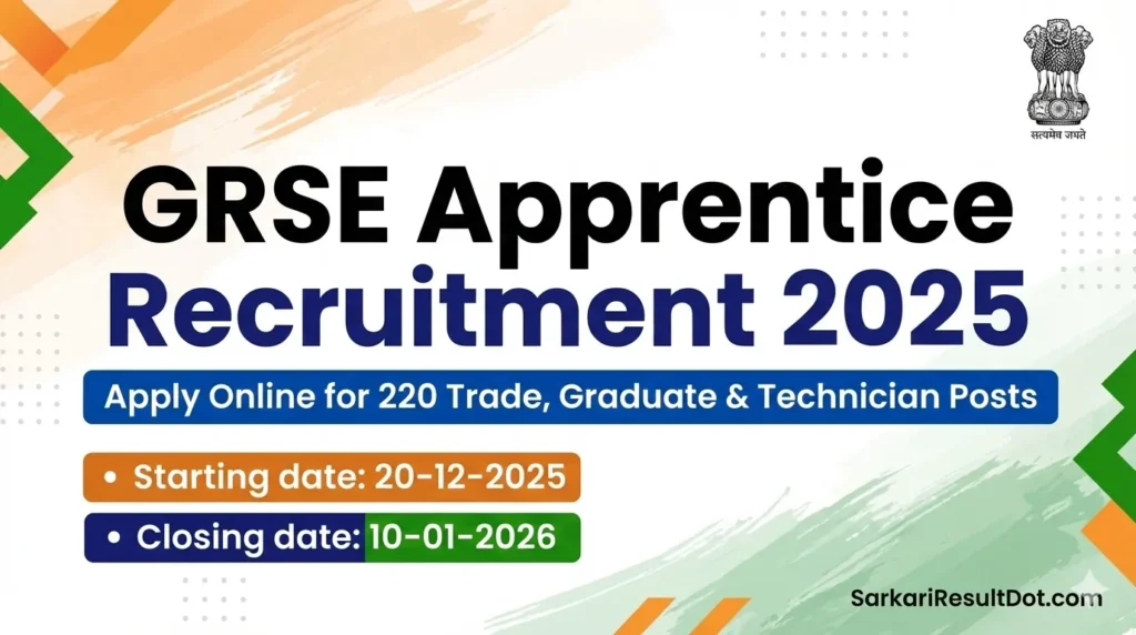 GRSE Apprentice Recruitment 2025
