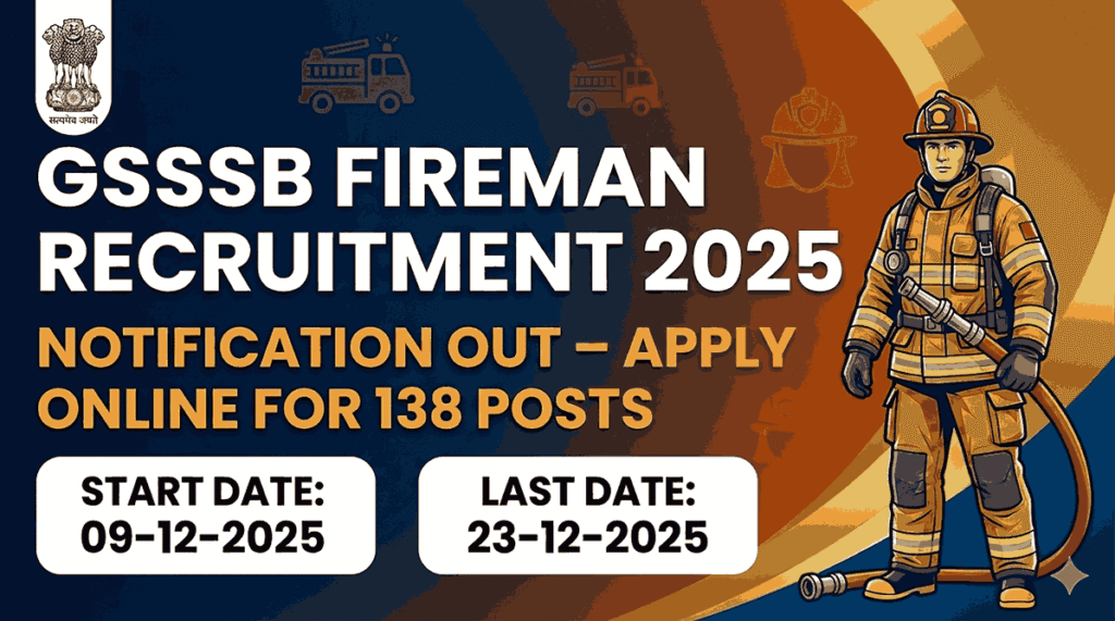 GSSSB Fireman Recruitment 2025