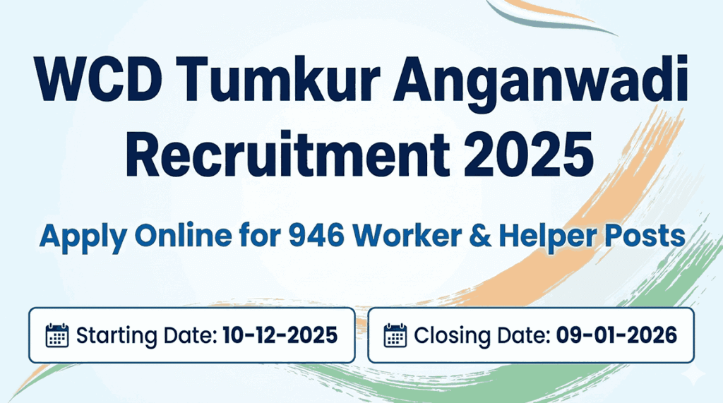 WCD Tumkur Anganwadi Recruitment 2025