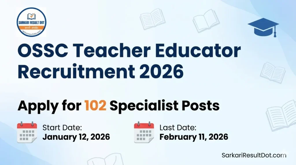 OSSC Teacher Educator Recruitment 2026

