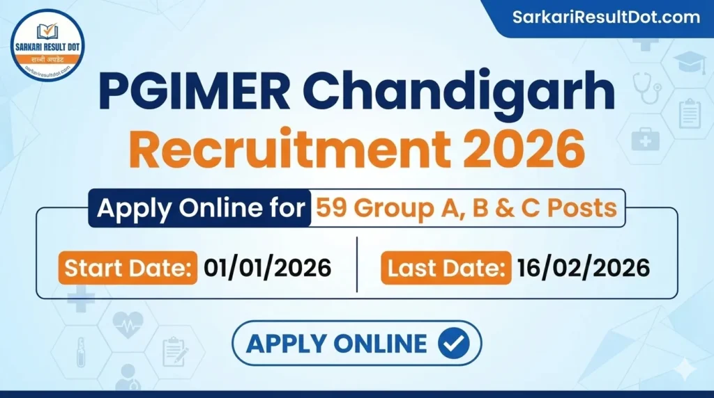 PGIMER Chandigarh Recruitment 2026
