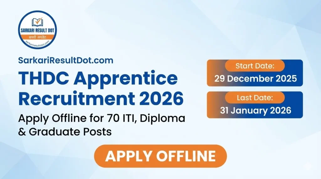 THDC Apprentice Recruitment 2026