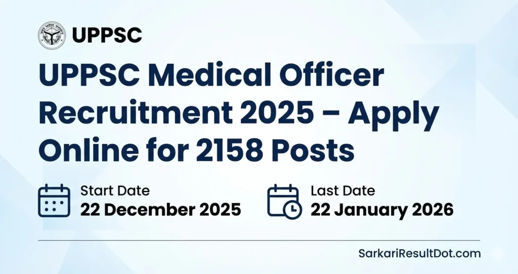 UPPSC Medical Officer Recruitment 2025

