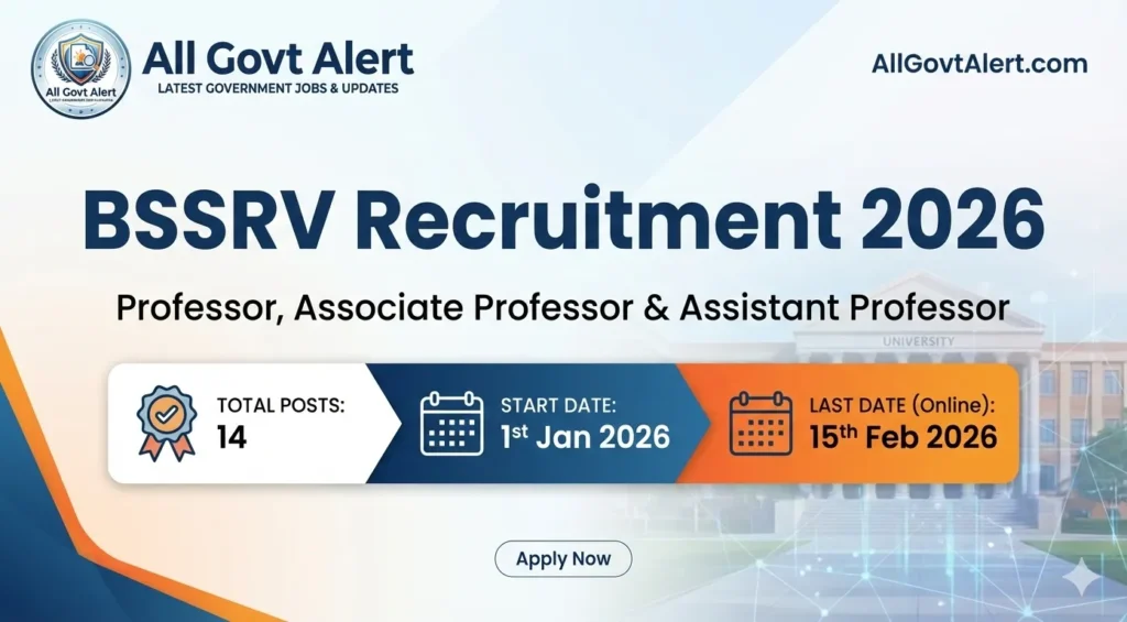 BSSRV Recruitment 2026