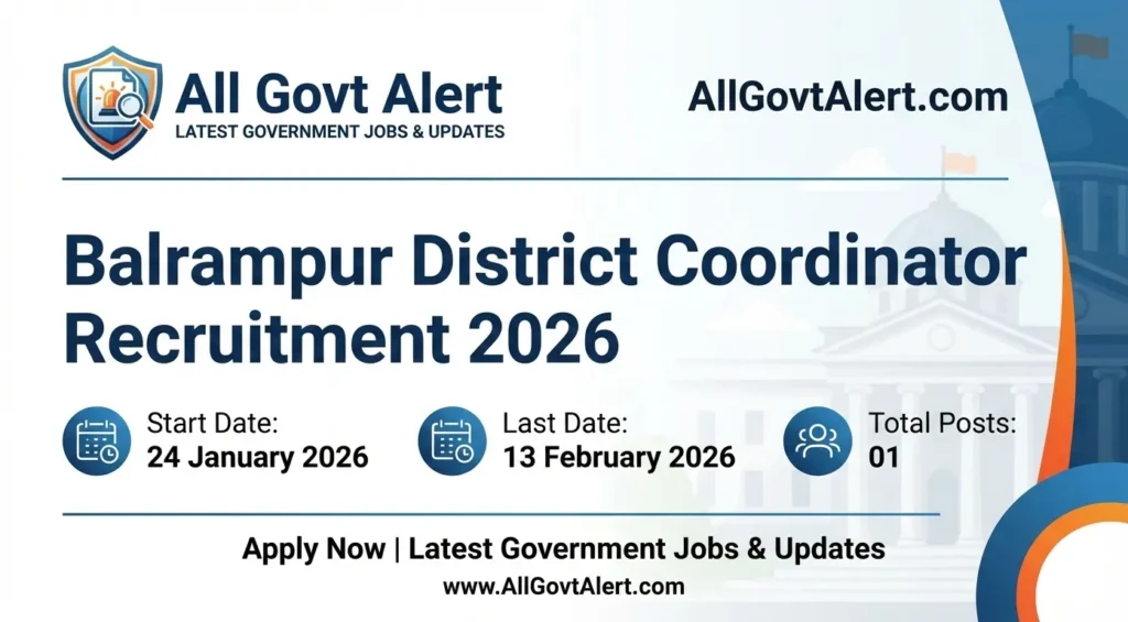 Balrampur District Coordinator Recruitment 2026  Salary