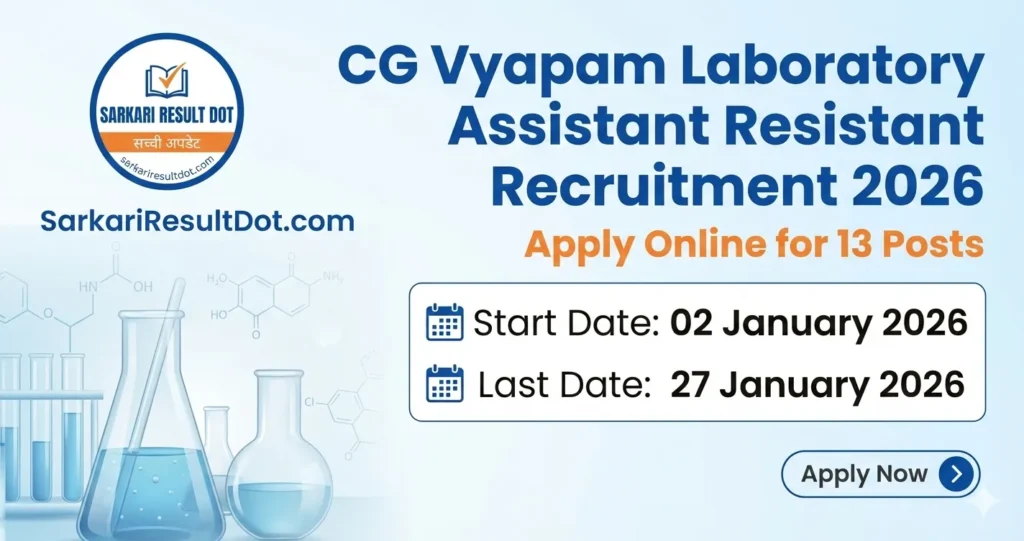CG Vyapam Laboratory Assistant Recruitment 2026
