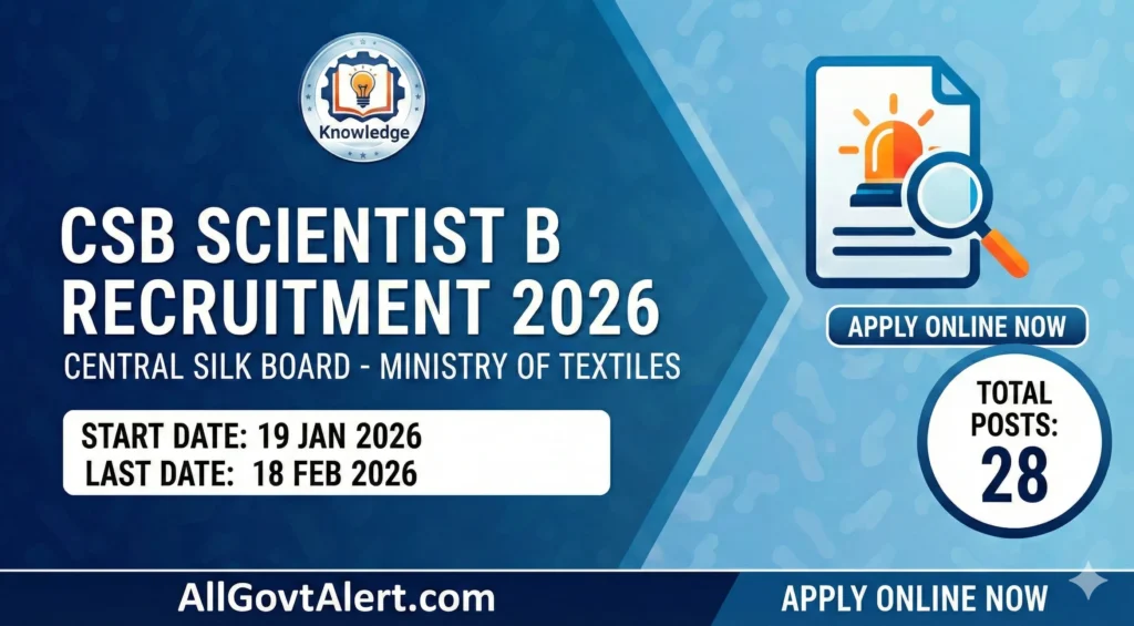 CSB Scientist B Recruitment 2026 Overview