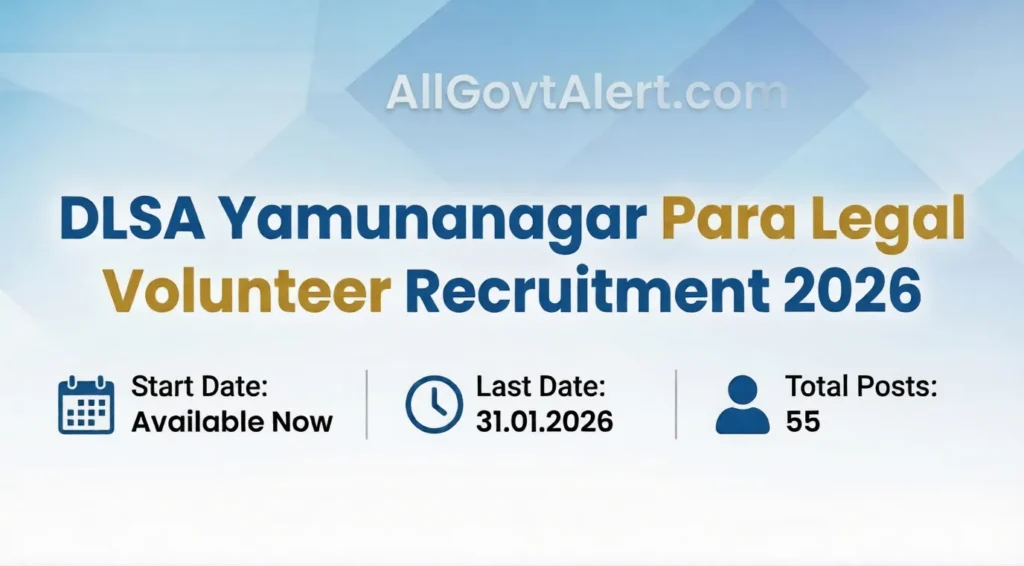DLSA Yamunanagar Para Legal Volunteer Recruitment 2026