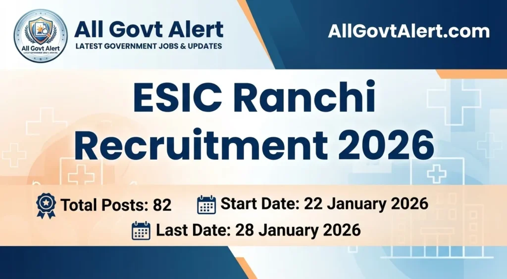 ESIC Ranchi Recruitment 2026