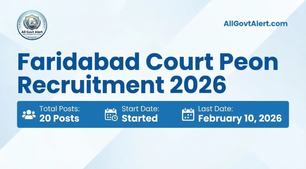 Faridabad Court Peon Recruitment 2026