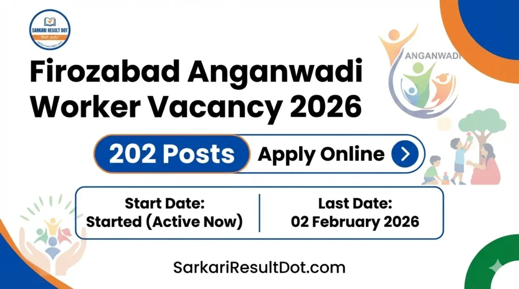 Firozabad Anganwadi Worker Vacancy 2026 Overview