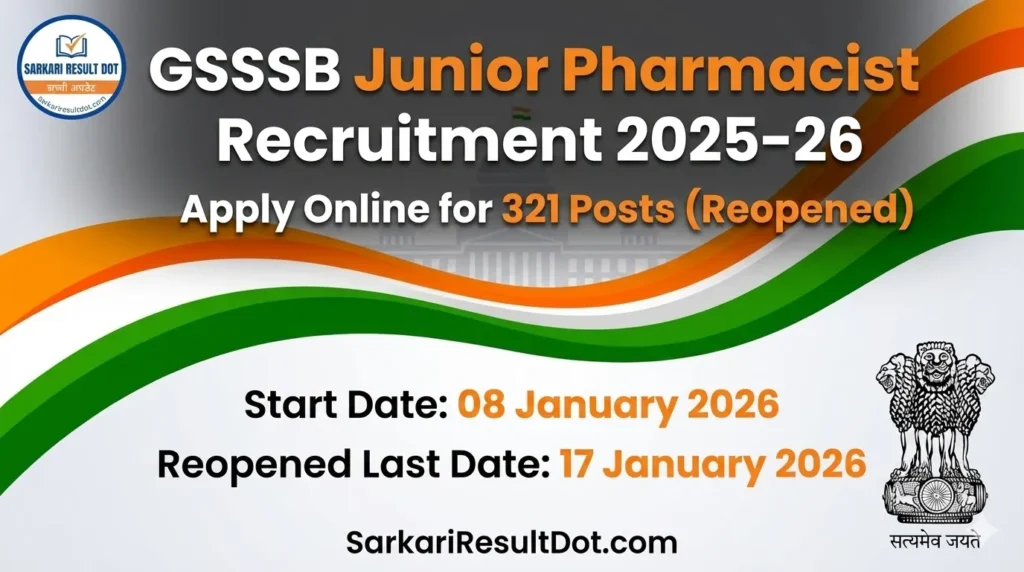 GSSSB Junior Pharmacist Recruitment 2025-26