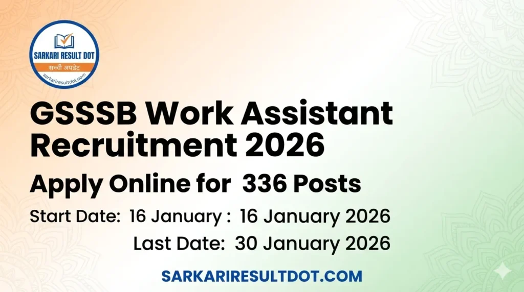 GSSSB Work Assistant Recruitment 2026