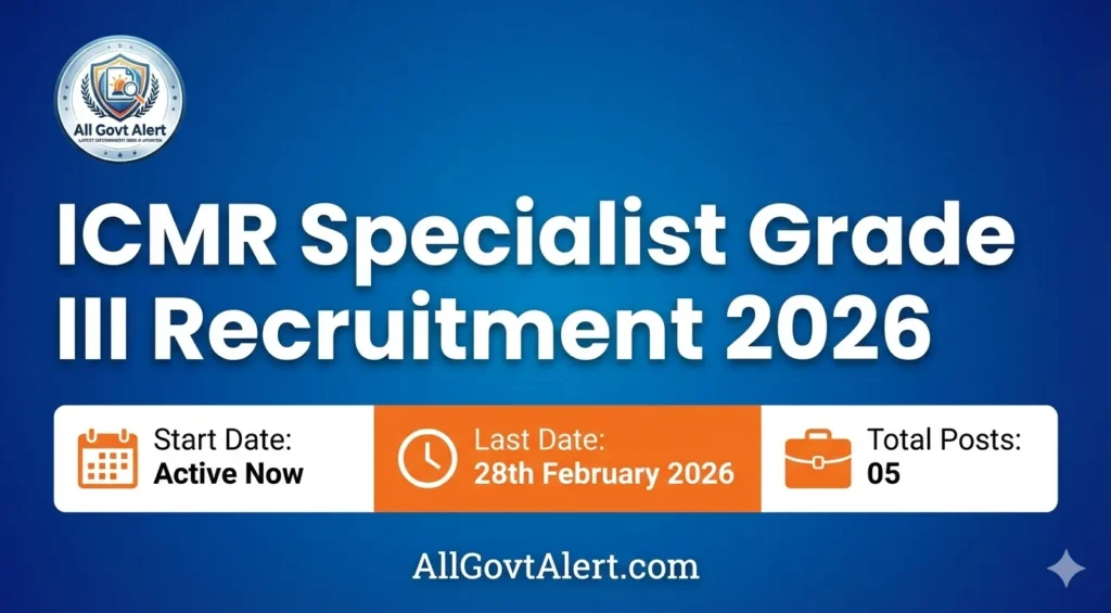 ICMR Specialist Grade III Recruitment 2026