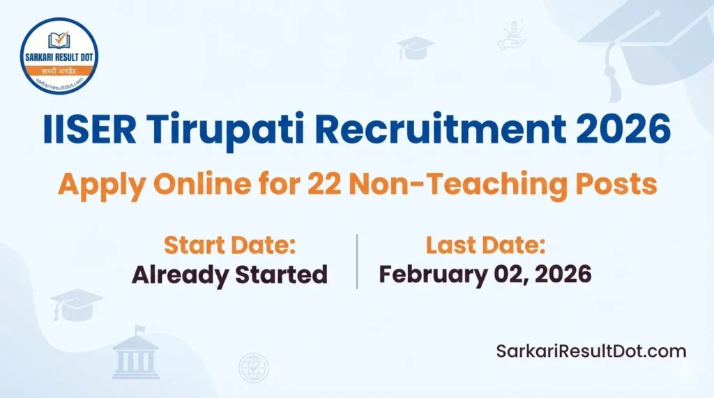 IISER Tirupati Recruitment 2026
