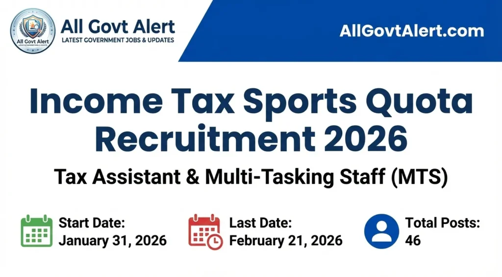Income Tax Sports Quota Recruitment 2026 Overview