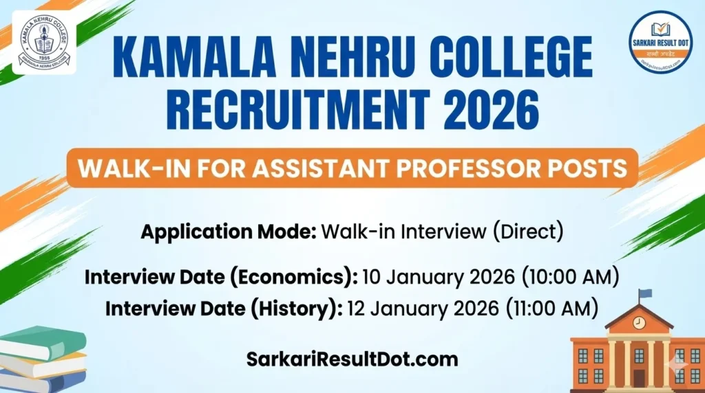 Kamala Nehru College Recruitment 2026
