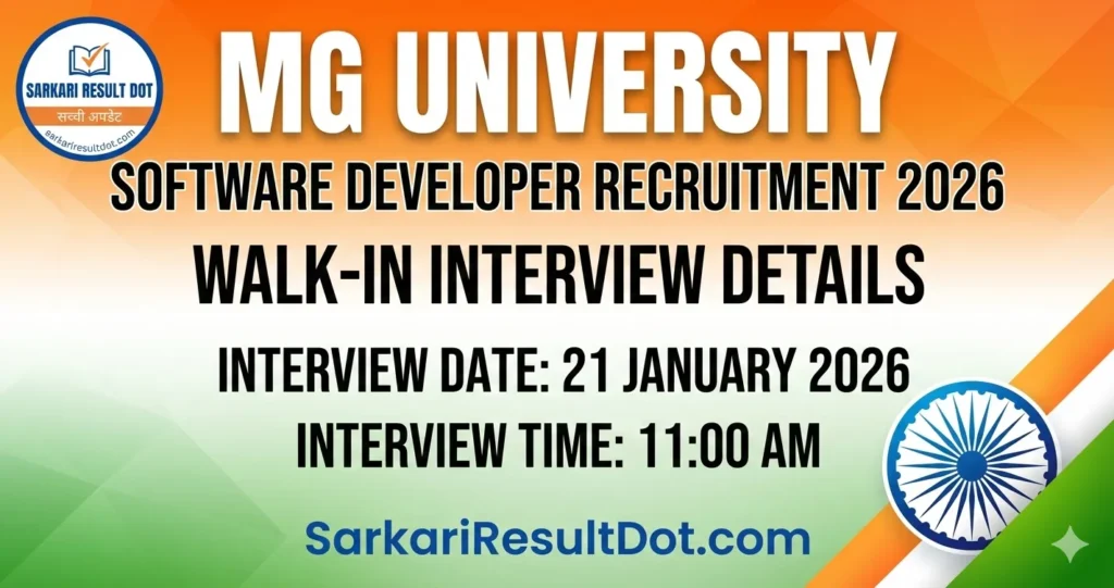 MG University Software Developer Recruitment 2026