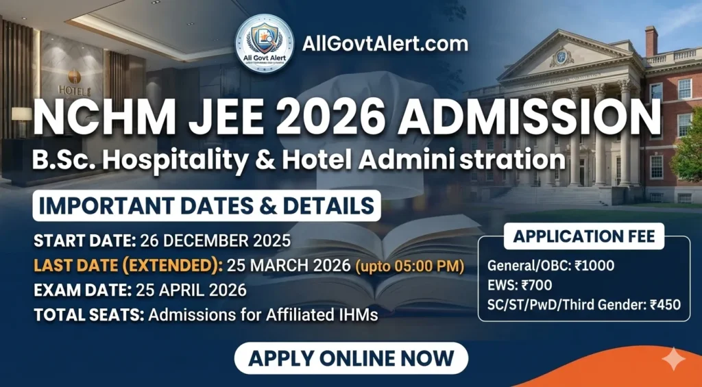 NCHM JEE 2026 Admission is the gateway for students aspiring to build a career in the hospitality sector through top government institutes. The National Testing