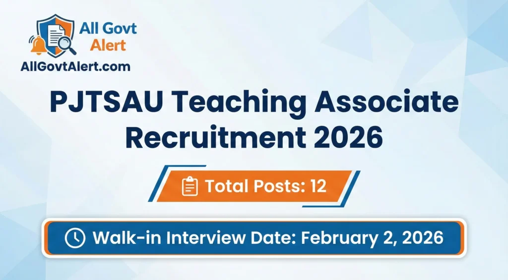PJTSAU Teaching Associate Recruitment 2026 Overview