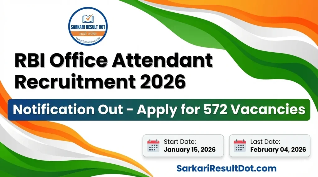 RBI Office Attendant Recruitment 2026
