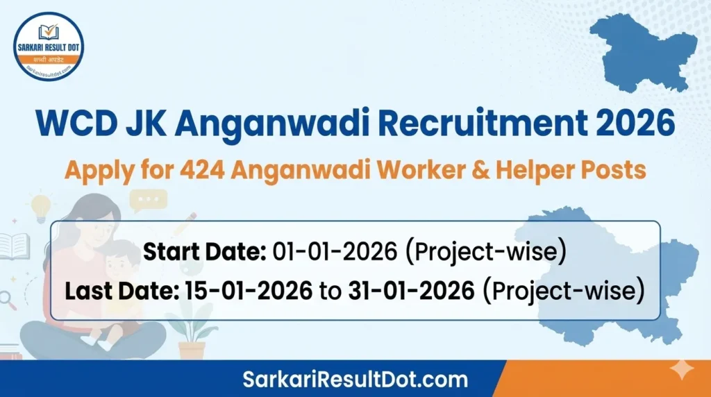 WCD JK Anganwadi Recruitment 2026