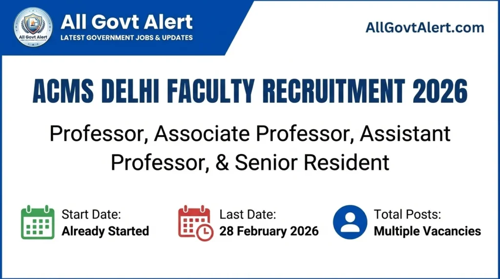 ACMS Delhi Faculty Recruitment 2026