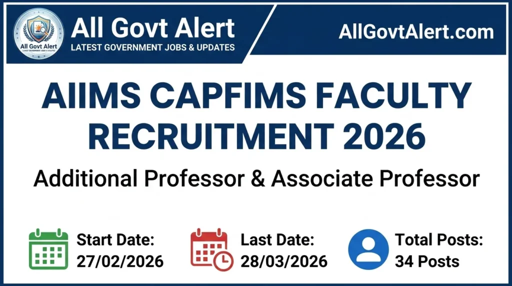 AIIMS CAPFIMS Faculty Recruitment 2026 Apply Online for 34 Posts