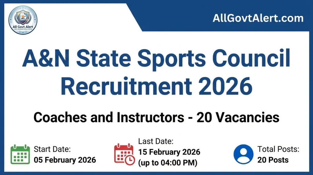 the A&N State Sports Council Recruitment 2026 is a fantastic opportunity for you. The Andaman & Nicobar State Sports Council has officially released a notification 