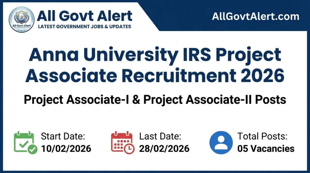 Anna University IRS Project Associate Recruitment 2026 Overview
