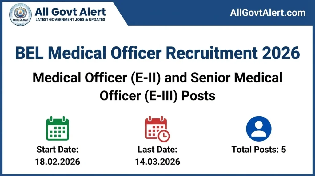 BEL Medical Officer Recruitment 2026
