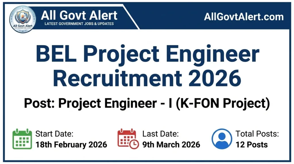 BEL Project Engineer Recruitment 2026
