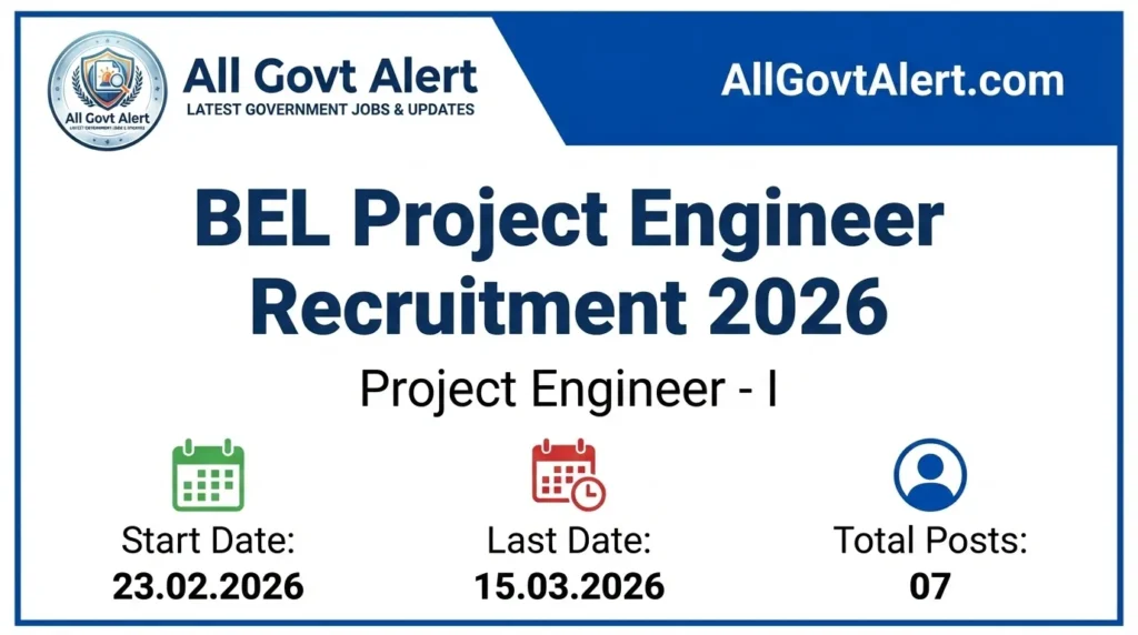 BEL Project Engineer Recruitment 2026 Apply Offline for Electronics Vacancies