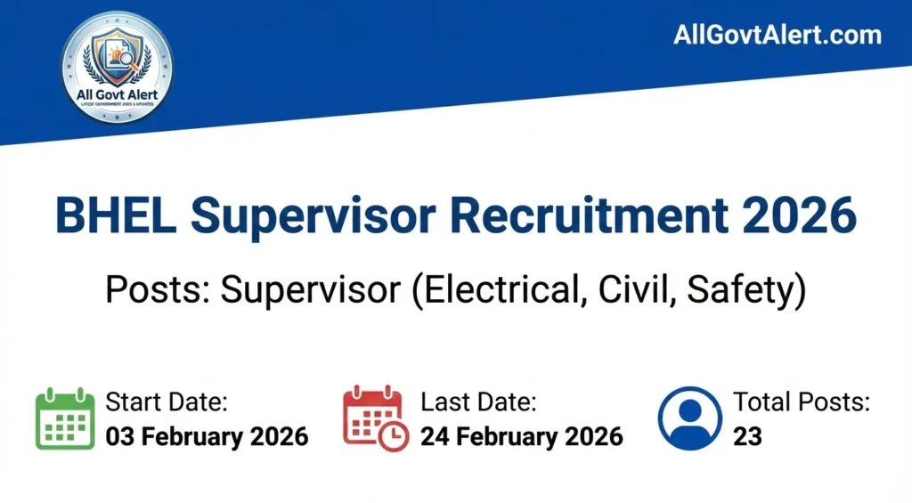 BHEL Supervisor Recruitment 2026