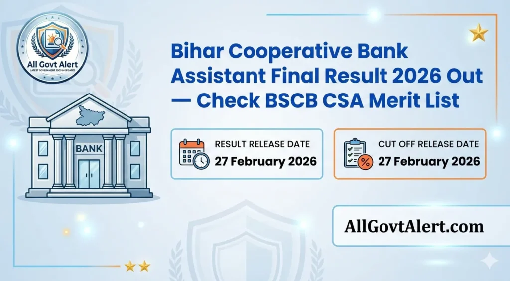 Bihar Cooperative Bank Assistant Final Result 2026 Out