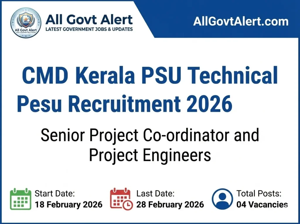 CMD Kerala PSU Technical Personnel Recruitment 2026