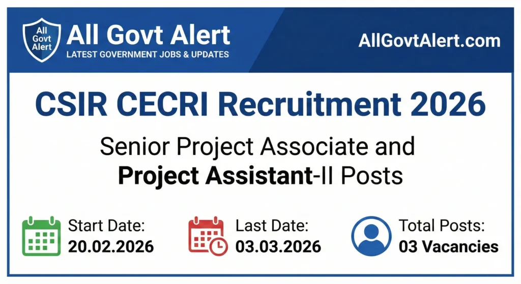 CSIR CECRI Recruitment 2026 Apply Online for Walk-In Interview