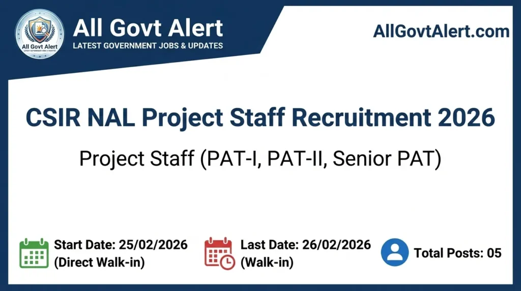 CSIR NAL Project Staff Recruitment 2026