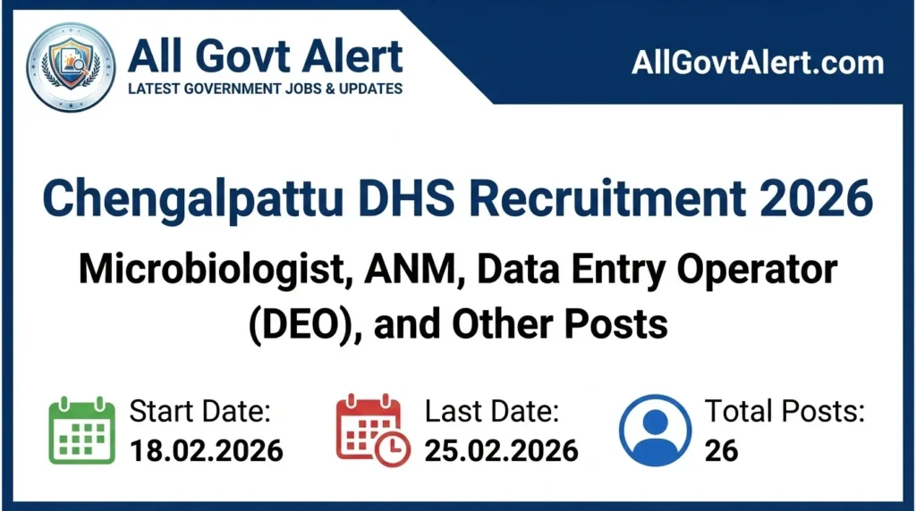 Chengalpattu DHS Recruitment 2026 Apply Offline for 26 Vacancies