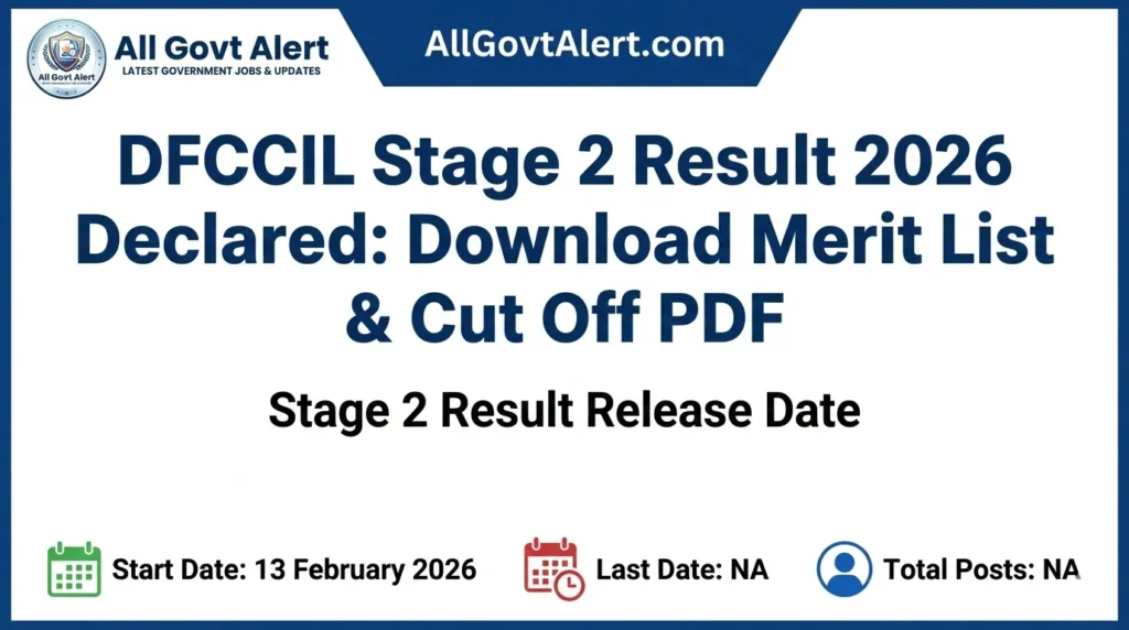 DFCCIL Stage 2 Result 2026