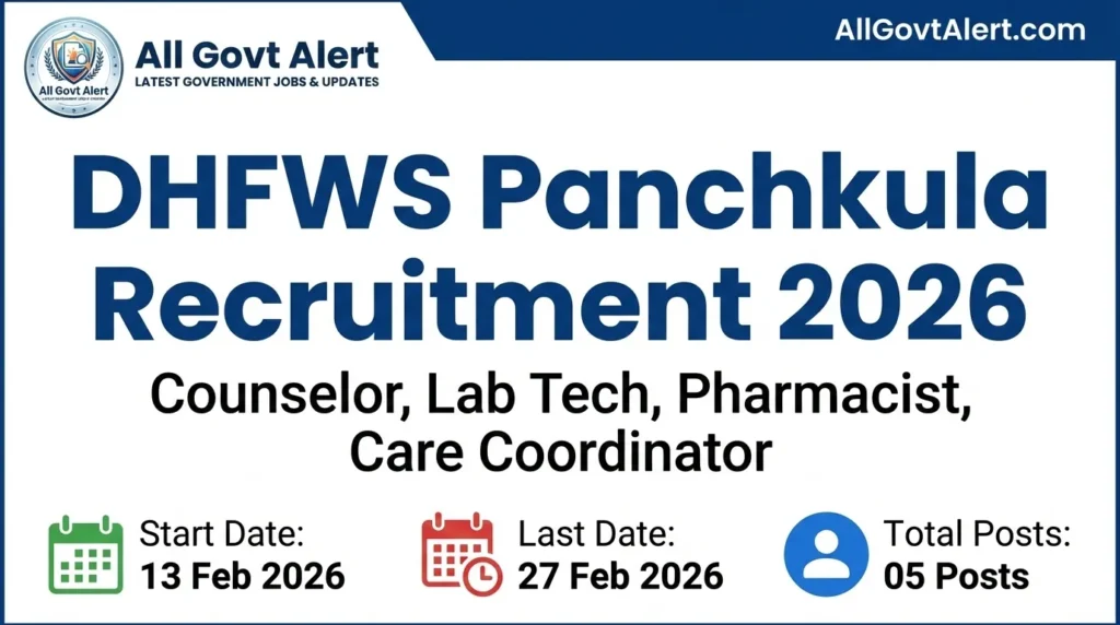 DHFWS Panchkula Recruitment 2026 Apply Offline for Counselor, Lab Tech & More