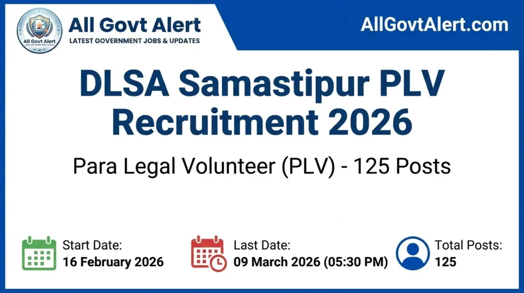 DLSA Samastipur PLV Recruitment 2026 Overview