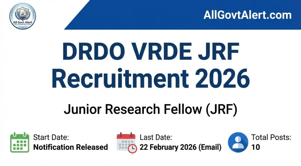 DRDO VRDE JRF Recruitment 2026