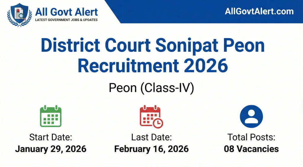 District Court Sonipat Peon Recruitment 2026