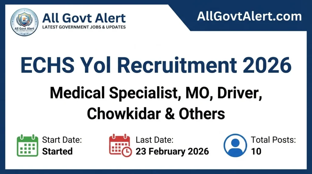 ECHS Yol Recruitment 2026 Notification Apply Offline for Medical & Driver Posts