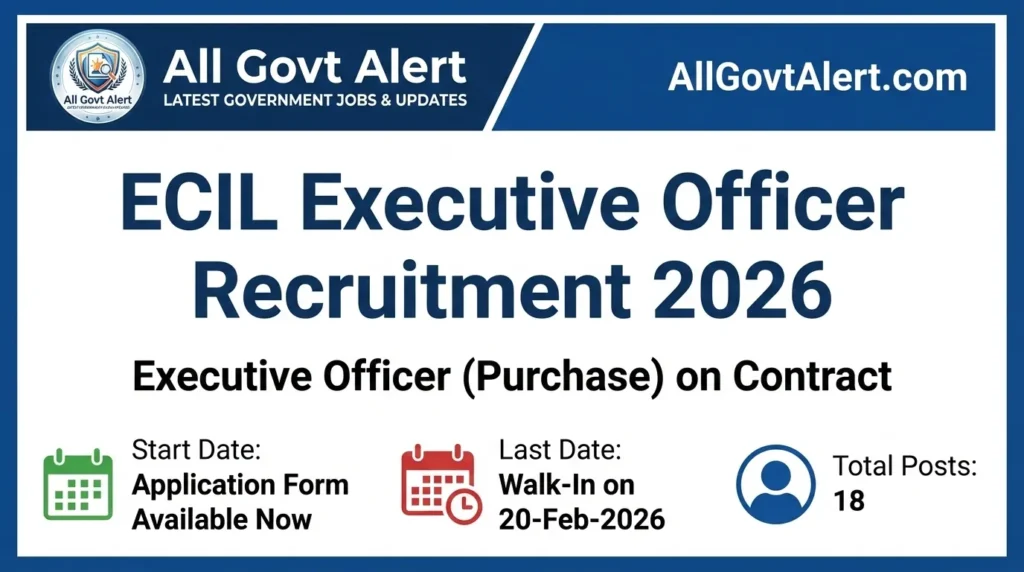 ECIL Executive Officer Recruitment 2026 Walk-In for 18 Posts, Salary up to ₹55,000