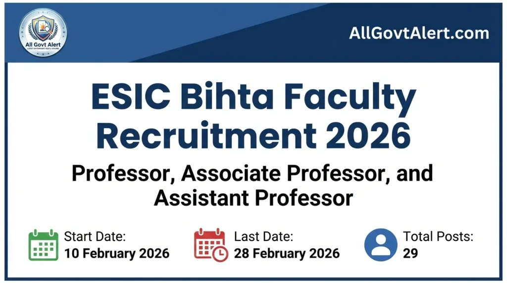 ESIC Bihta Faculty Recruitment 2026 Apply for 29 Teaching Posts