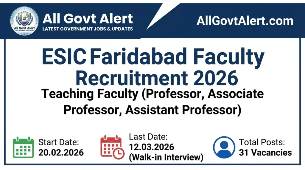 ESIC Faridabad Faculty Recruitment 2026