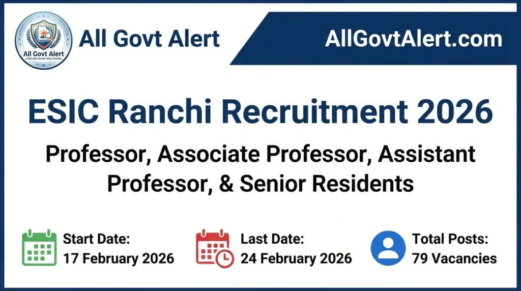 ESIC Ranchi Recruitment 2026 Overview