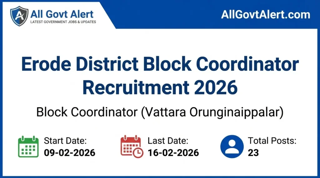 Erode District Block Coordinator Recruitment 2026 Apply for 23 Vacancies